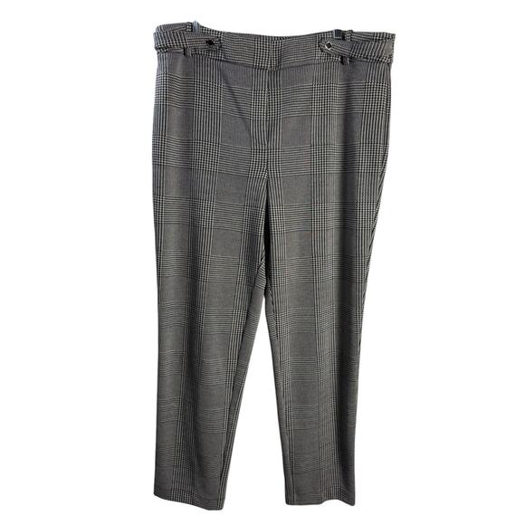 Calvin Klein Dress‎ Pants Womens Size 16 Straight Leg Hi Rise Bk Wt Plaid Tweed - Picture 1 of 8